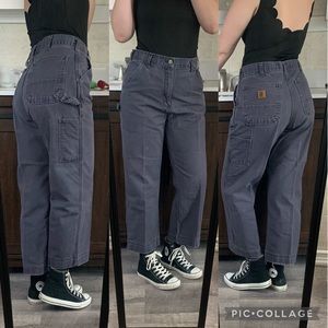 Carhartt Grey Reworked High waisted Cropped Jeans size XL